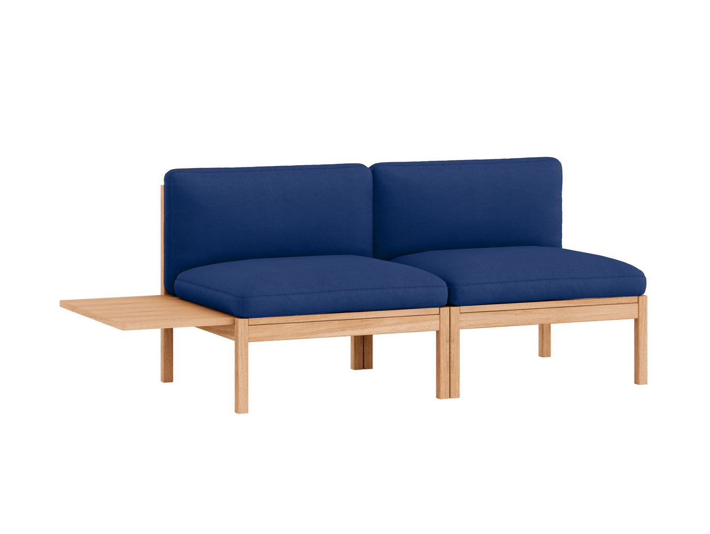 Modular 2-Seater Sofa Without Armrest with 1 Side Table by Moebe - Field 2 763