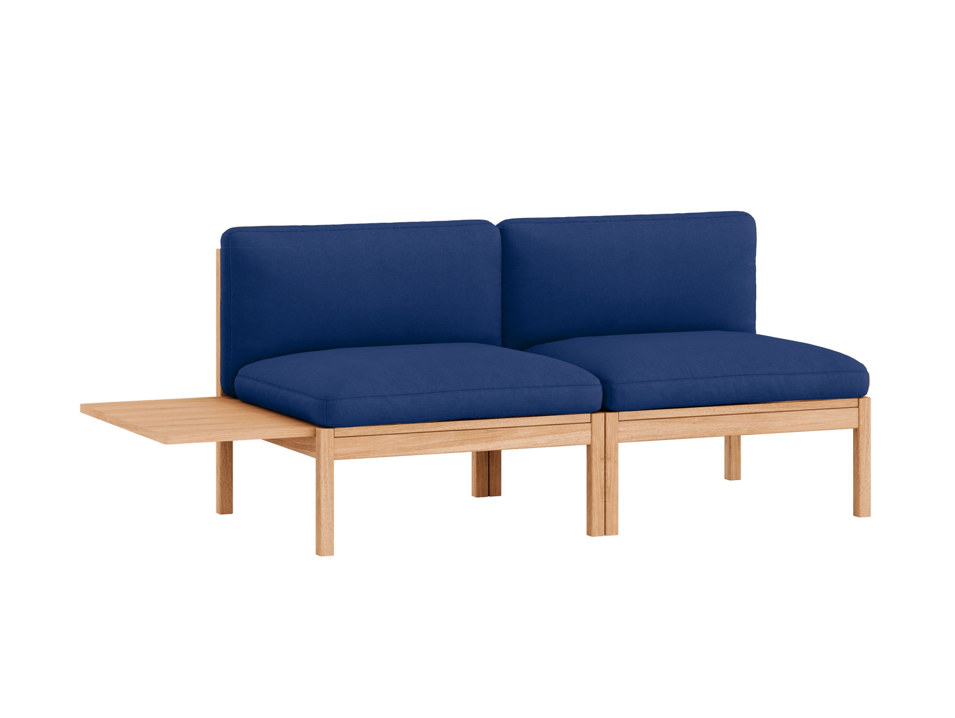 Modular 2-Seater Sofa Without Armrest with 1 Side Table by Moebe - Field 2 763