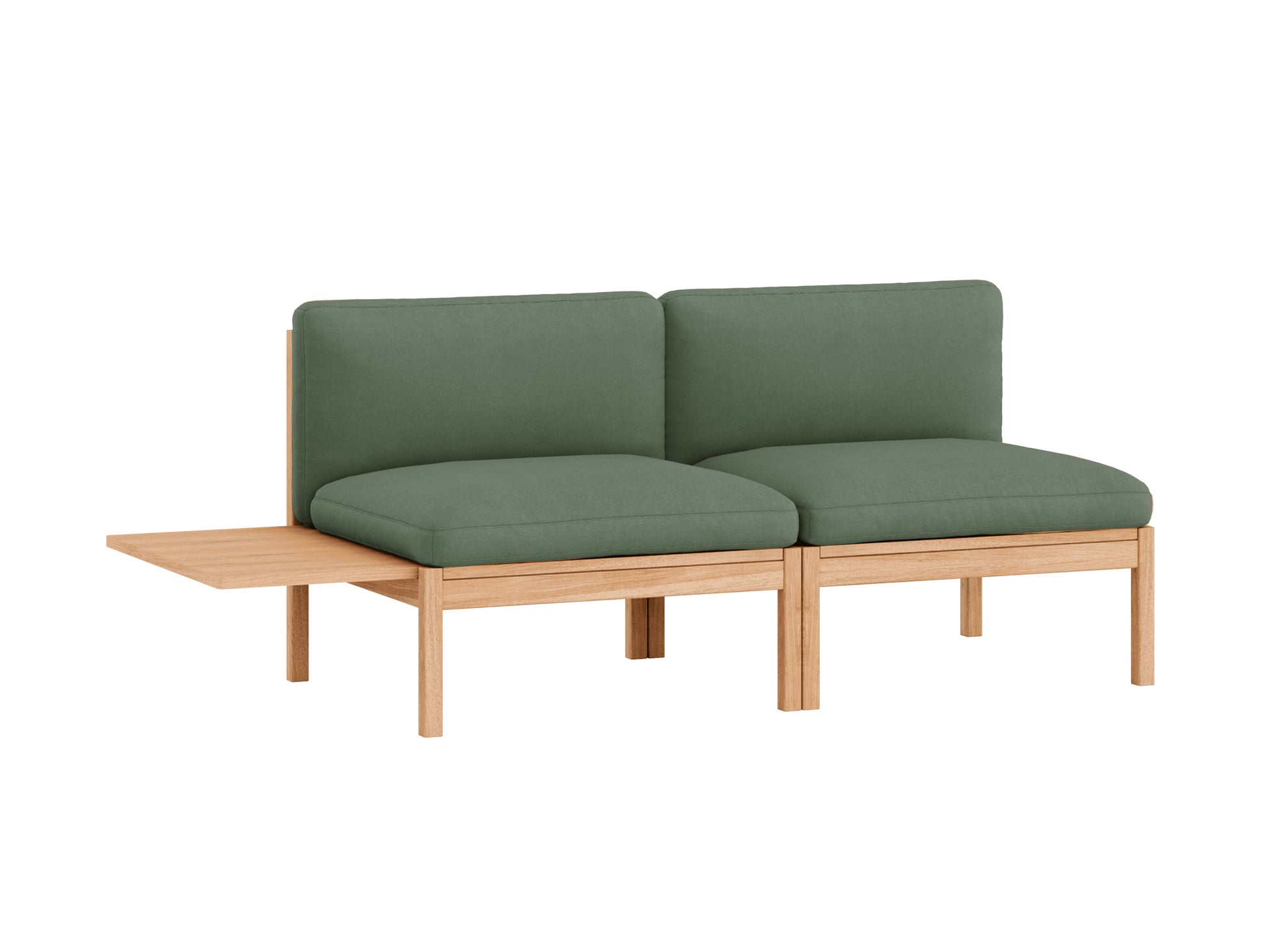 Modular 2-Seater Sofa Without Armrest with 1 Side Table by Moebe - Field 2 943