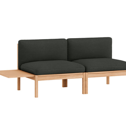 Modular 2-Seater Sofa Without Armrest with 1 Side Table by Moebe - Re-wool 198