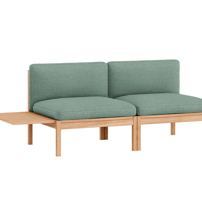 Modular 2-Seater Sofa Without Armrest with 1 Side Table by Moebe - Re-wool 868