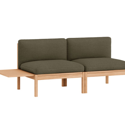 Modular 2-Seater Sofa Without Armrest with 1 Side Table by Moebe - Re-wool 977