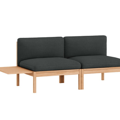 Modular 2-Seater Sofa Without Armrest with 1 Side Table by Moebe - Re-wool 987