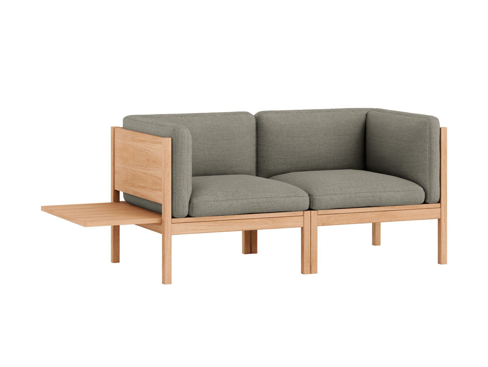 Modular 2-Seater Sofa with 1 Side Table by Moebe - Re-wool 128