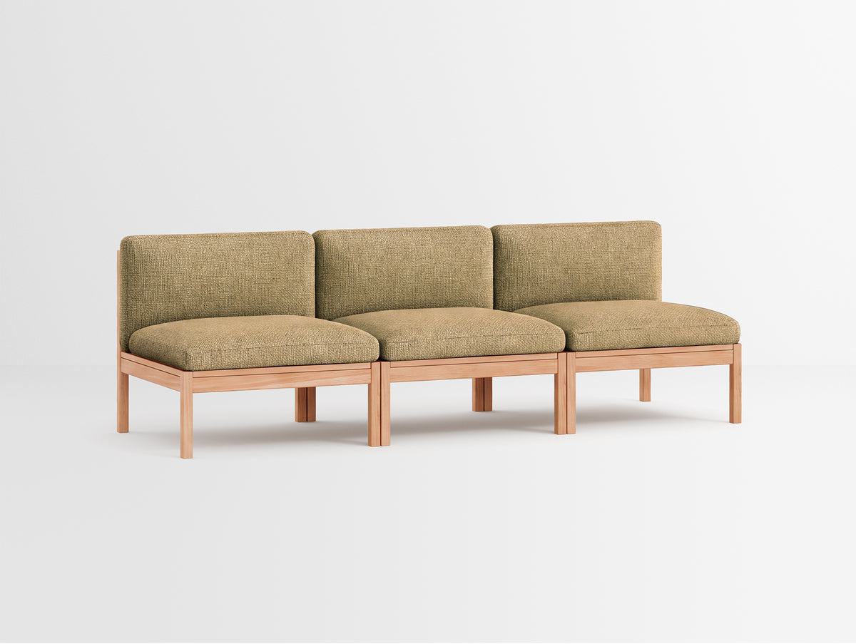 3-Seater Sofa Without Armrest by Moebe - Moss 21