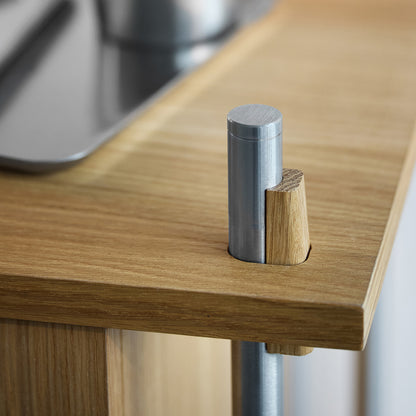 Shelving System Sets (200 cm) by Moebe / Stainless Steel Uprights / Oiled Oak 