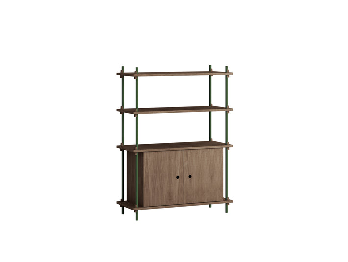 Moebe Shelving System - S.115.1.B Set in Pine Green / Smoked Oak
