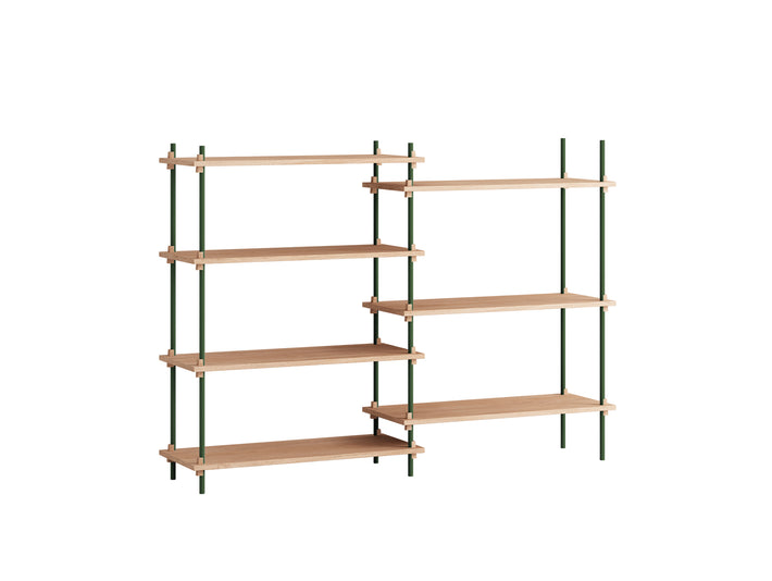 Moebe Shelving System - S.115.2.A Set in Pine Green / Oiled Oak