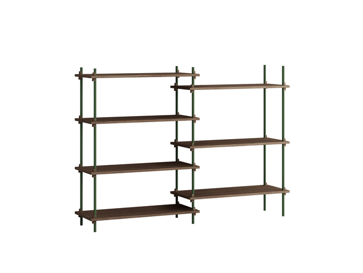 Moebe Shelving System - S.115.2.A Set in Pine Green / Smoked Oak