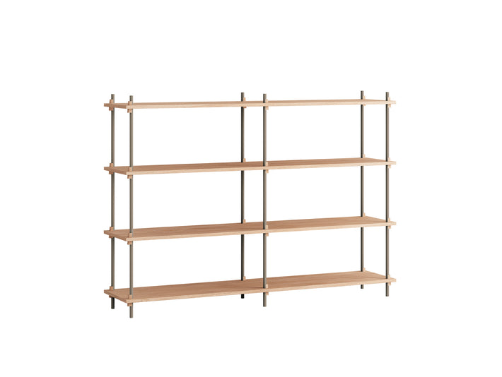 Moebe Shelving System - S.115.2.B Set in Warm Grey / Oiled Oak