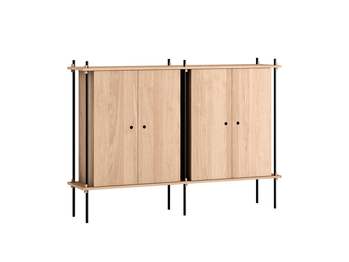 Moebe Shelving System - S.115.2.E Set in Black / Oiled Oak