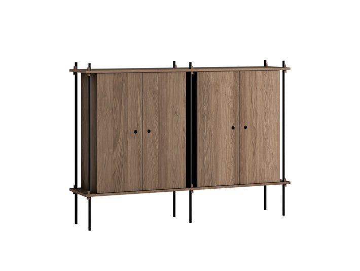 Moebe Shelving System - S.115.2.E Set in Black / Smoked Oak