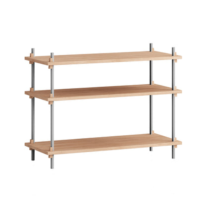 Shelving System Sets by Moebe / S.65.1.A / Stainless Steel Uprights / Oiled Oak