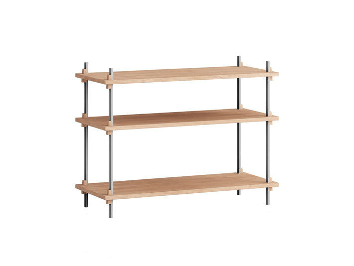 Shelving System Sets by Moebe / S.65.1.A / Stainless Steel Uprights / Oiled Oak