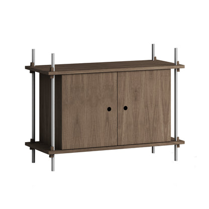 Shelving System Sets by Moebe / S.65.1.B / Stainless Steel Uprights / Smoked Oak