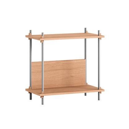 Shelving System Sets by Moebe / S.65.1.C / Stainless Steel Uprights / Oiled Oak