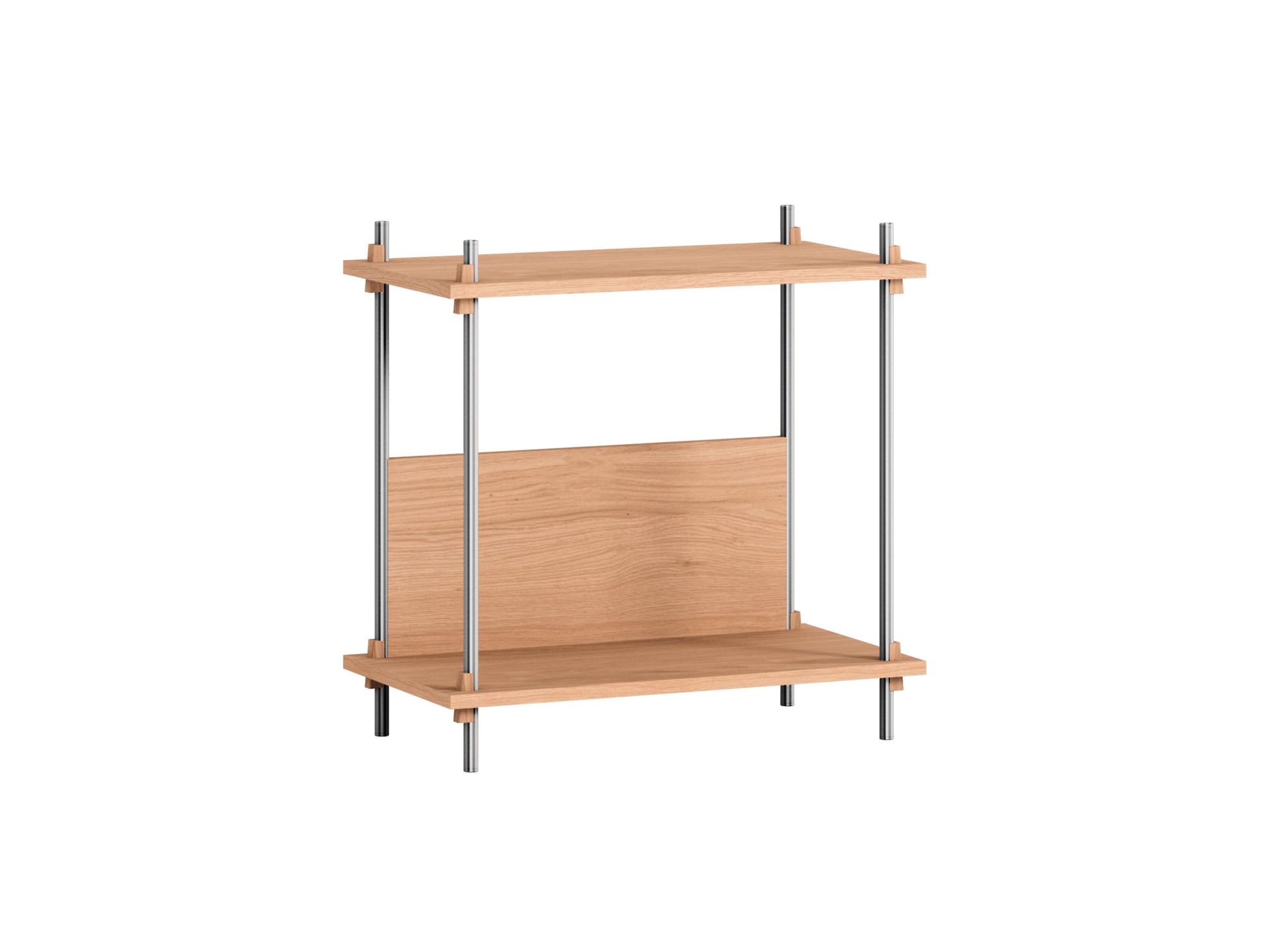 Shelving System Sets by Moebe / S.65.1.C / Stainless Steel Uprights / Oiled Oak
