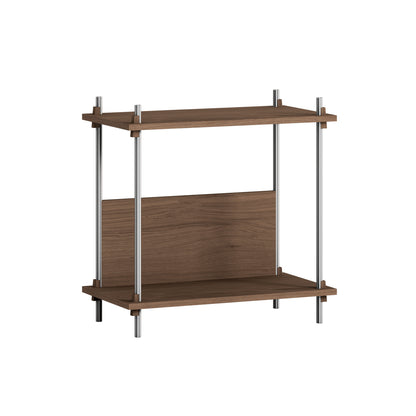 Shelving System Sets by Moebe / S.65.1.C / Stainless Steel Uprights / Smoked Oak