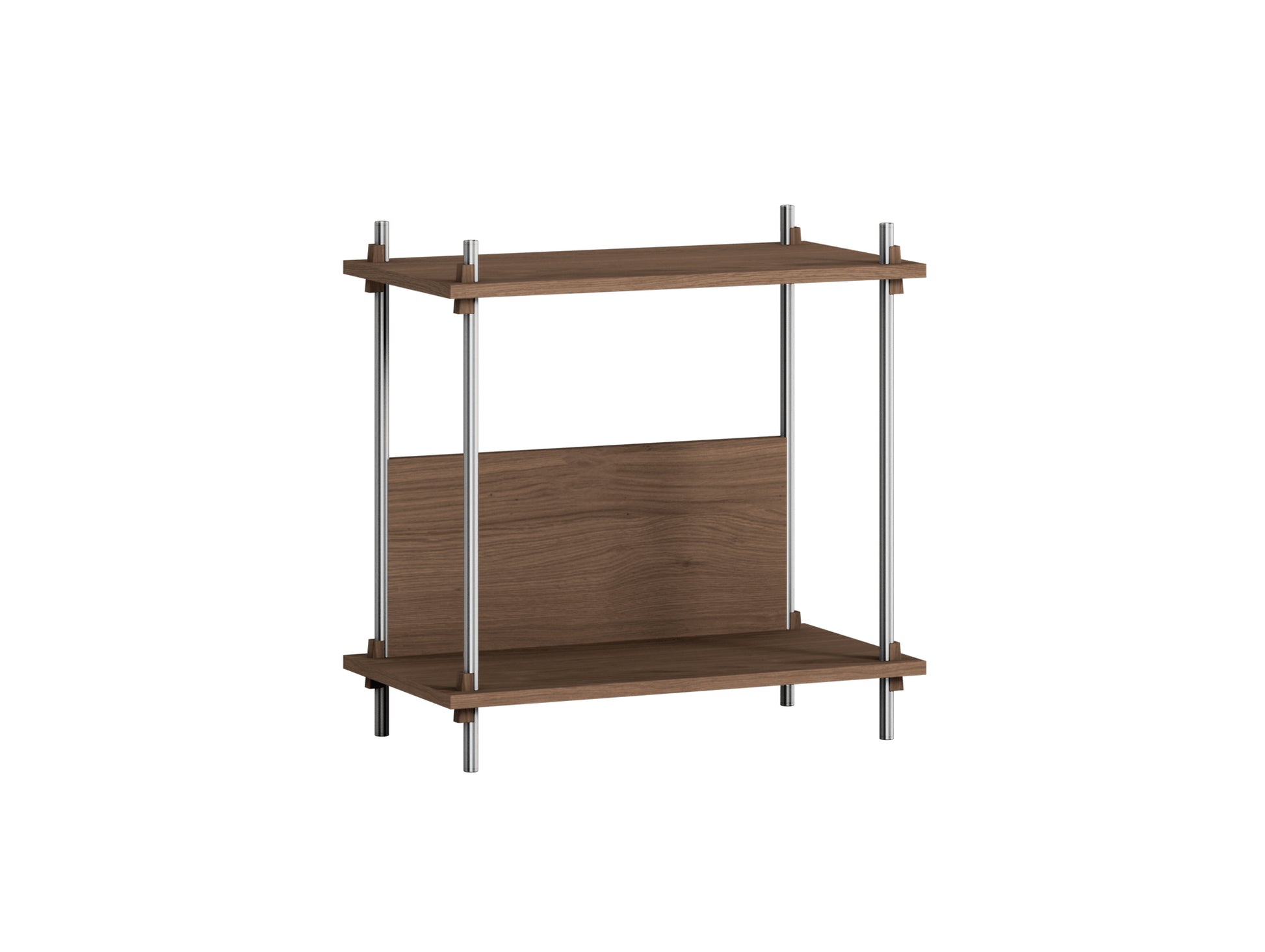 Shelving System Sets by Moebe / S.65.1.C / Stainless Steel Uprights / Smoked Oak