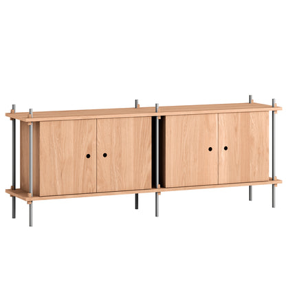 Shelving System Sets by Moebe / S.65.2.D / Stainless Steel Uprights / Oiled Oak