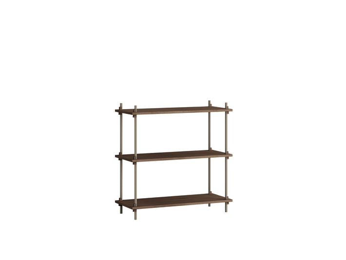 Moebe Shelving System - S.85.1.A Set in Warm Grey / Smoked Oak