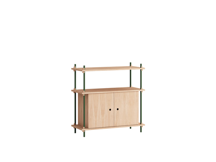 Moebe Shelving System - S.85.1.B Set in Pine Green / Oiled Oak