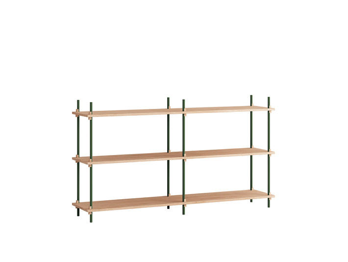 Moebe Shelving System - S.85.2.B Set in Pine Green / Oiled Oak