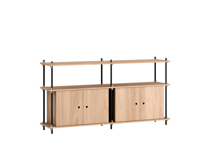 Moebe Shelving System - S.85.2.D Set in Black / Oiled Oak