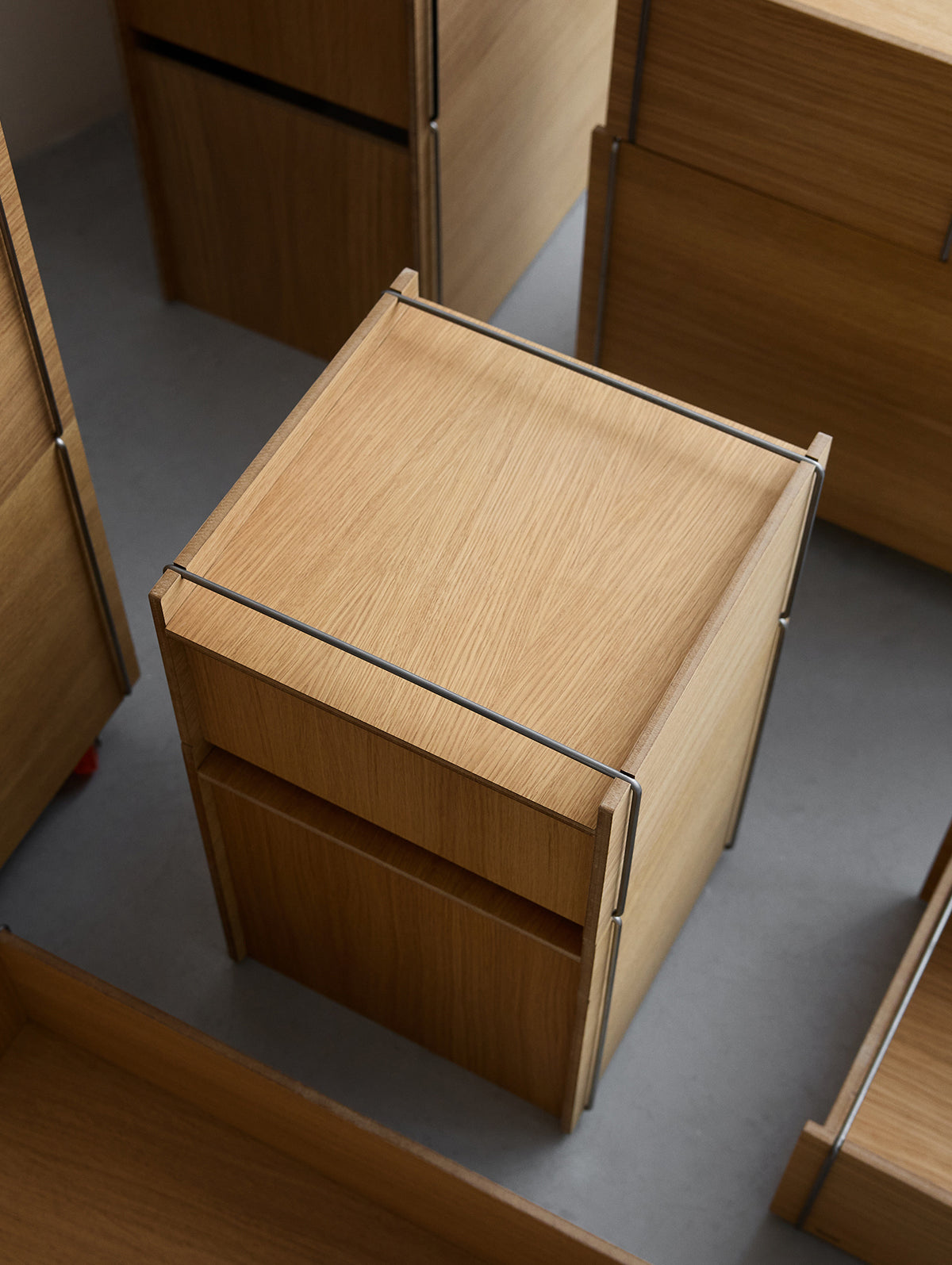 Bedside Storage by Moebe - Oak / Stainless Steel