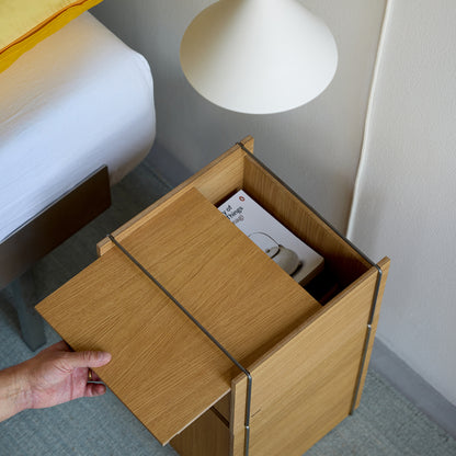 Bedside Storage by Moebe - Oak / Stainless Steel