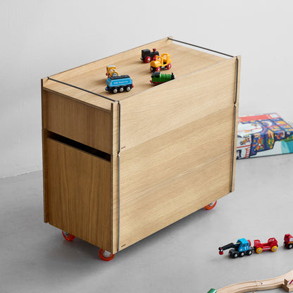 Storage Tower by Moebe - Low / Oak / Stainless Steel