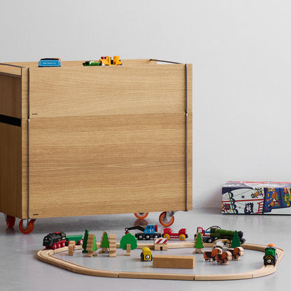 Storage Tower by Moebe - Low / Oak / Stainless Steel