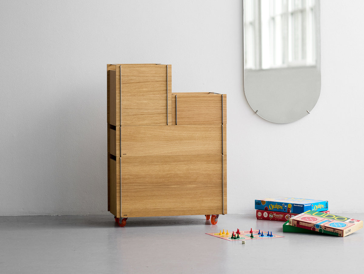 Storage Tower by Moebe - Medium / Oak / Stainless Steel