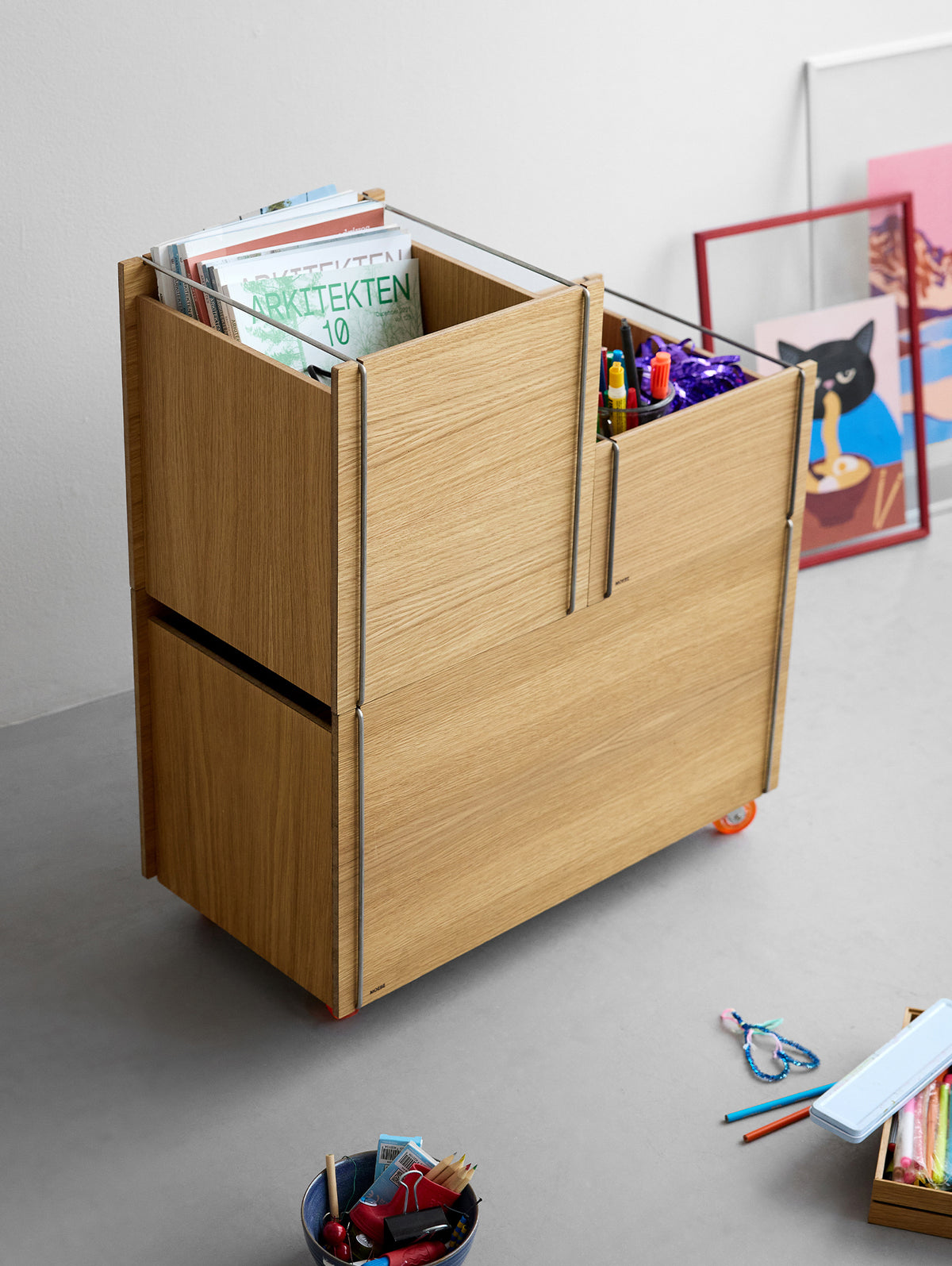 Storage Tower by Moebe - Medium / Oak / Black