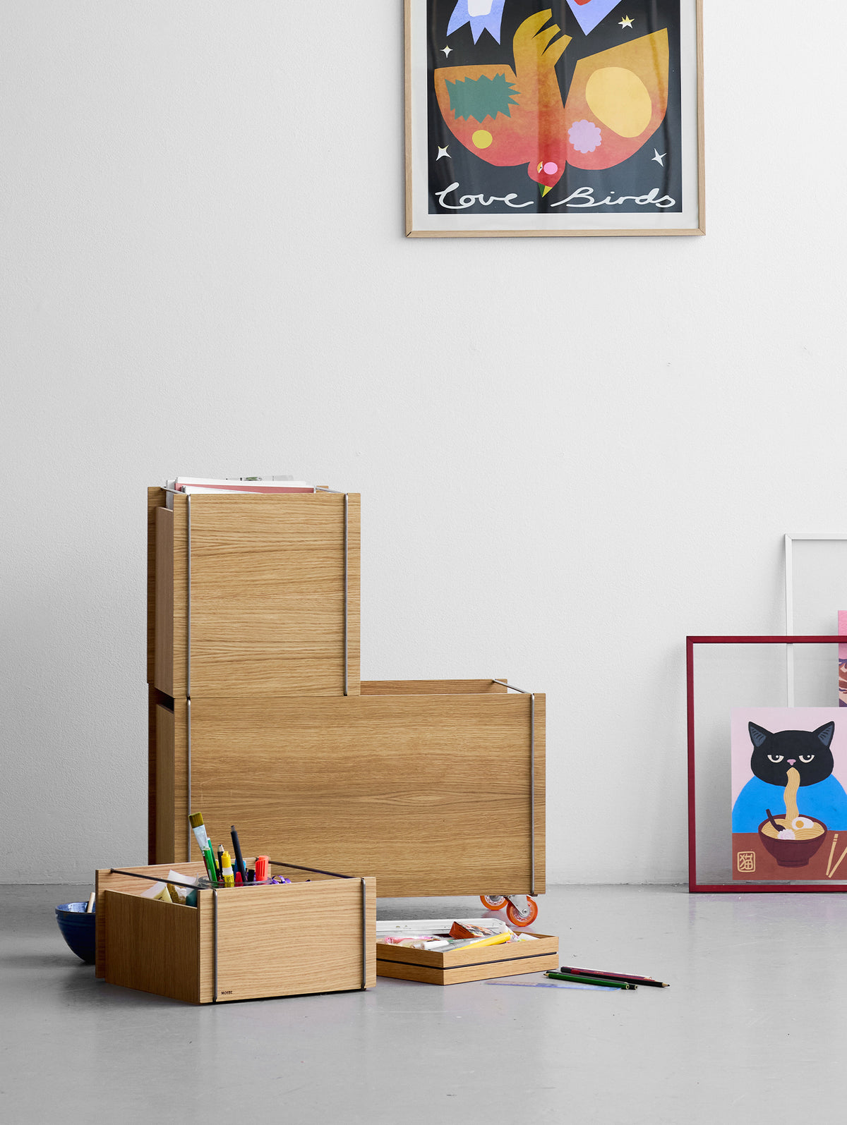 Storage Tower by Moebe - Medium / Oak / Black