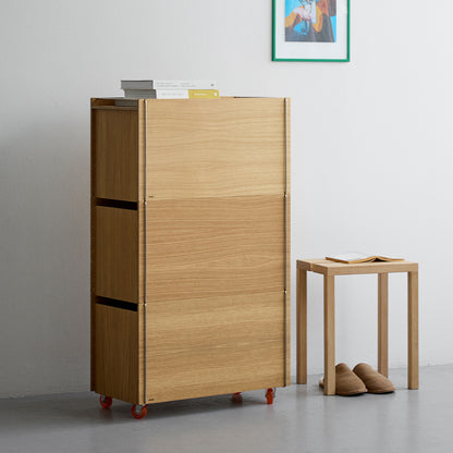 Storage Tower by Moebe - Tall / Oak / Stainless Steel