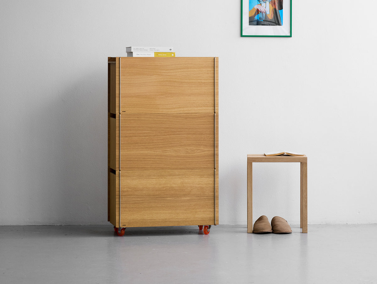 Storage Tower by Moebe - Tall / Oak / Stainless Steel