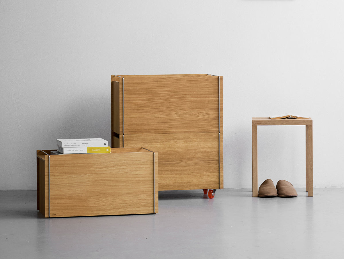 Storage Tower by Moebe - Tall / Oak / Stainless Steel