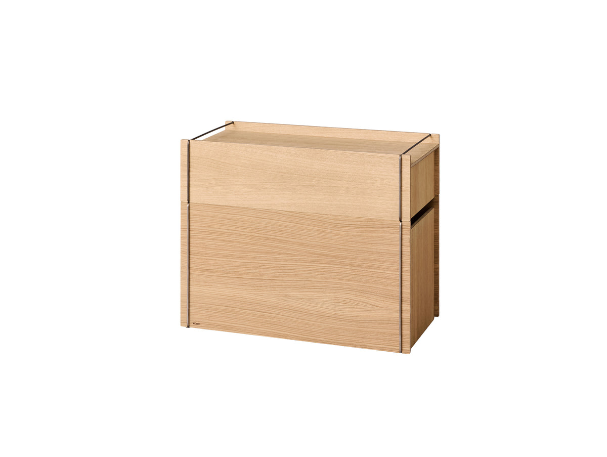 Storage Tower by Moebe - Low / Oak / Stainless Steel