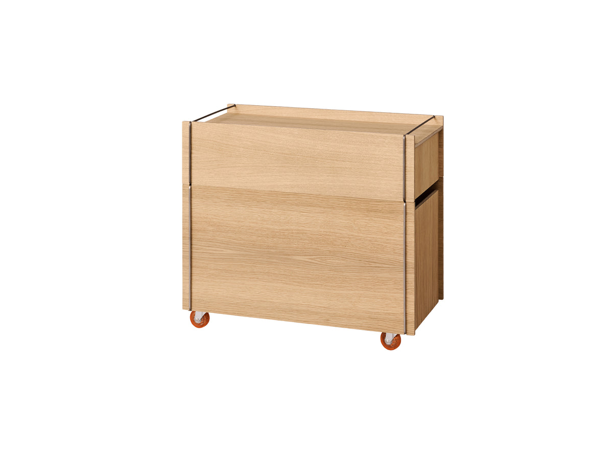 Storage Tower by Moebe - Low / Oak / Stainless Steel