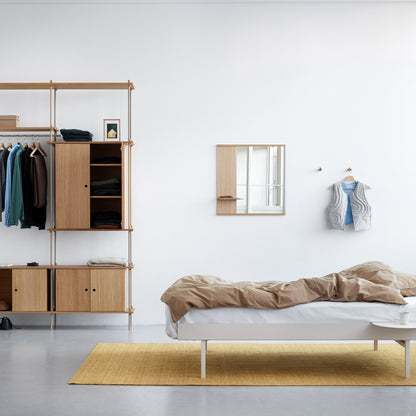 Moebe Bed High 90-180 cm with Side Table - Sand