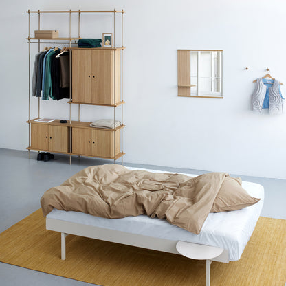 Moebe Bed High 90-180 cm with Side Table - Sand