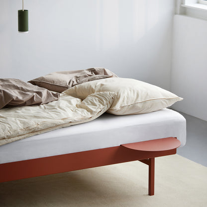 Moebe Bed High 90-180 cm with Side Table - Terracotta