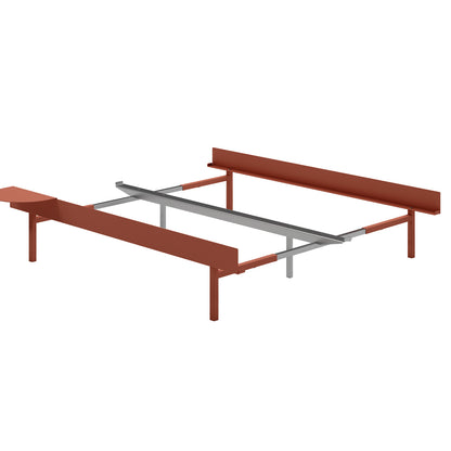 Bed 90 - 180 cm (High) by Moebe- Bed Frame / 1 Side Table / Terracotta