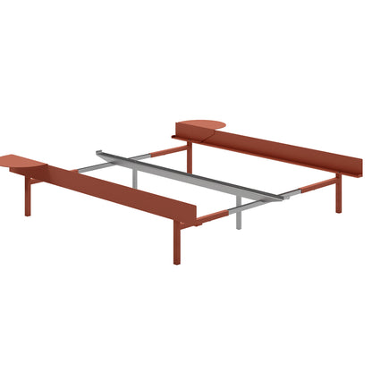 Bed 90 - 180 cm (High) by Moebe- Bed Frame / 2 Side Tables / Terracotta