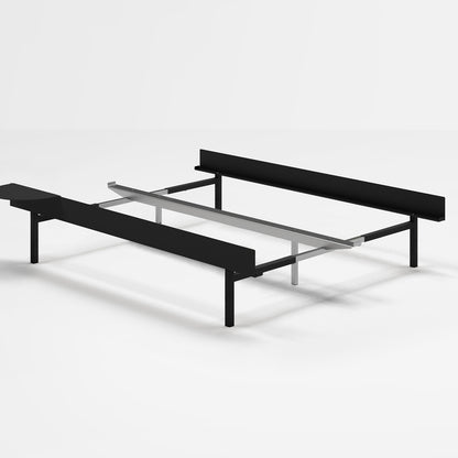 Moebe Bed 90 - 180 cm (High) Frame / No Slats /  1 Side Table / Black