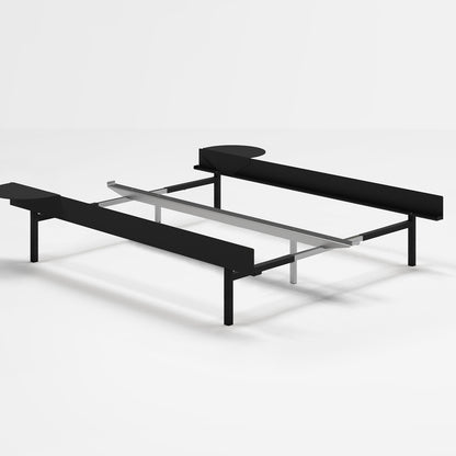 Moebe Bed 90 - 180 cm (High) Frame / No Slats /  2 Side Tables / Black