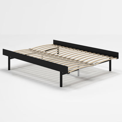 Moebe Bed 90 - 180 cm (High) Frame / with 140cm wide Slats / Black