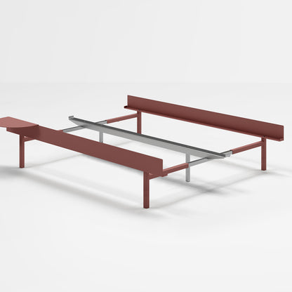Moebe Bed 90 - 180 cm (High) Frame / No Slats /  1 Side Table / Dusty Rose