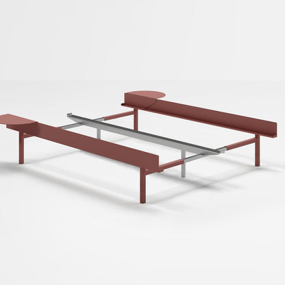 Moebe Bed 90 - 180 cm (High) Frame / No Slats /  2 Side Tables / Dusty Rose